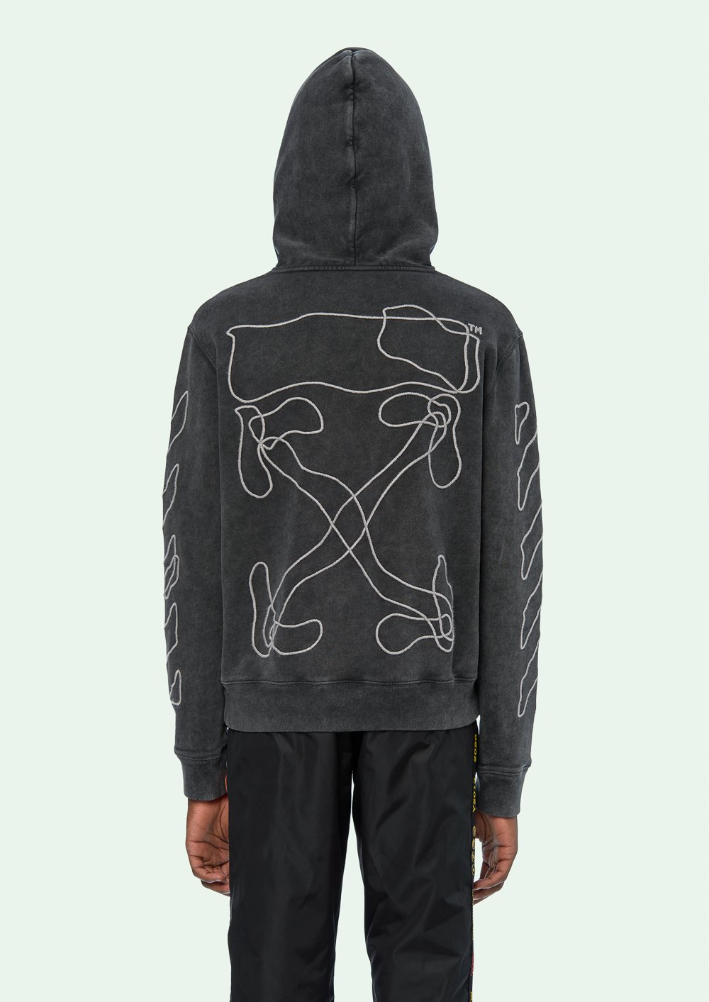 Off-White オフホワイト ABSTRACT ARROWS HOODIE グレー パーカー画像