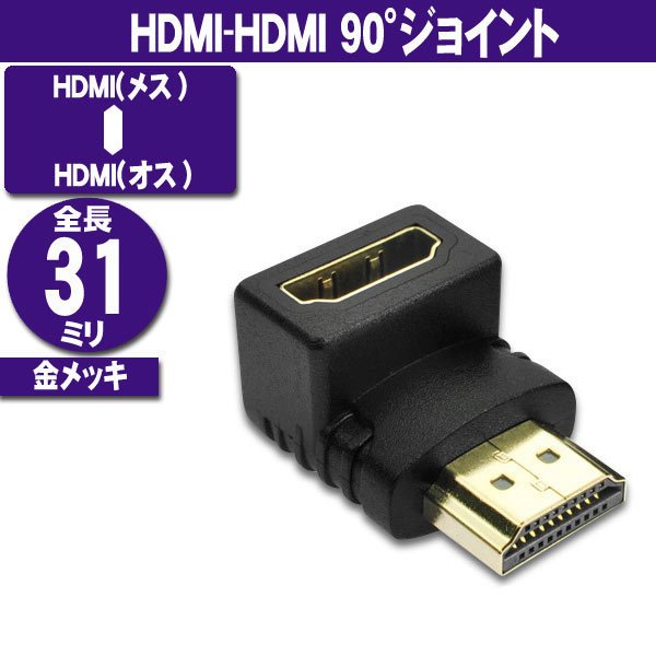 HDMI-HDMI 90°ジョイント (オス－メス)画像