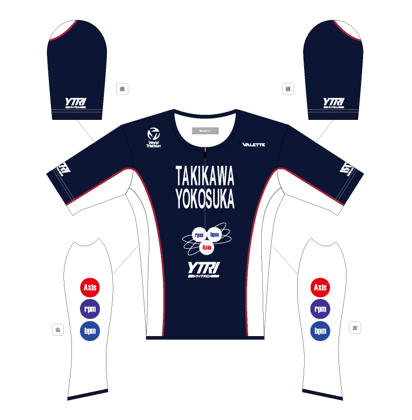 YTRI 半袖トライアスロンジャージ　マリーン【横浜トライアスロン研究所 オフィシャルウェア】の画像