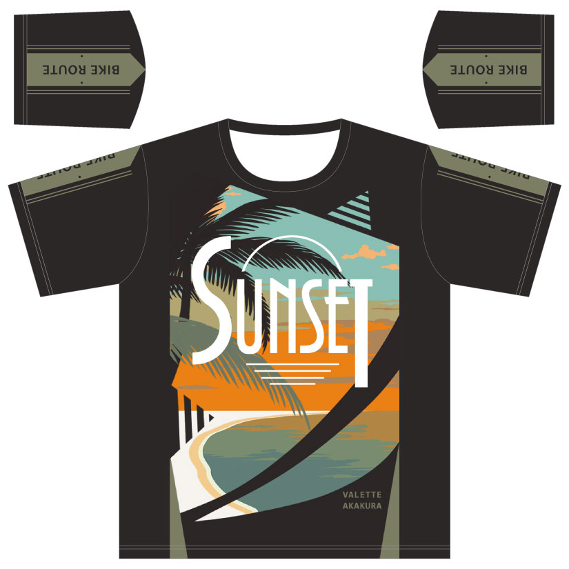 SUNSET　サイクルTシャツ （赤倉先生描き下ろしポストカード付き！） 【VALETTE PARTY/バレットパーティー】の画像