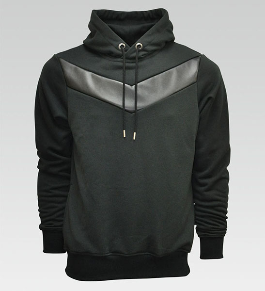 Switching Fake Leather（スイッチング フェイク レザー）　ポケプルパーカーの画像