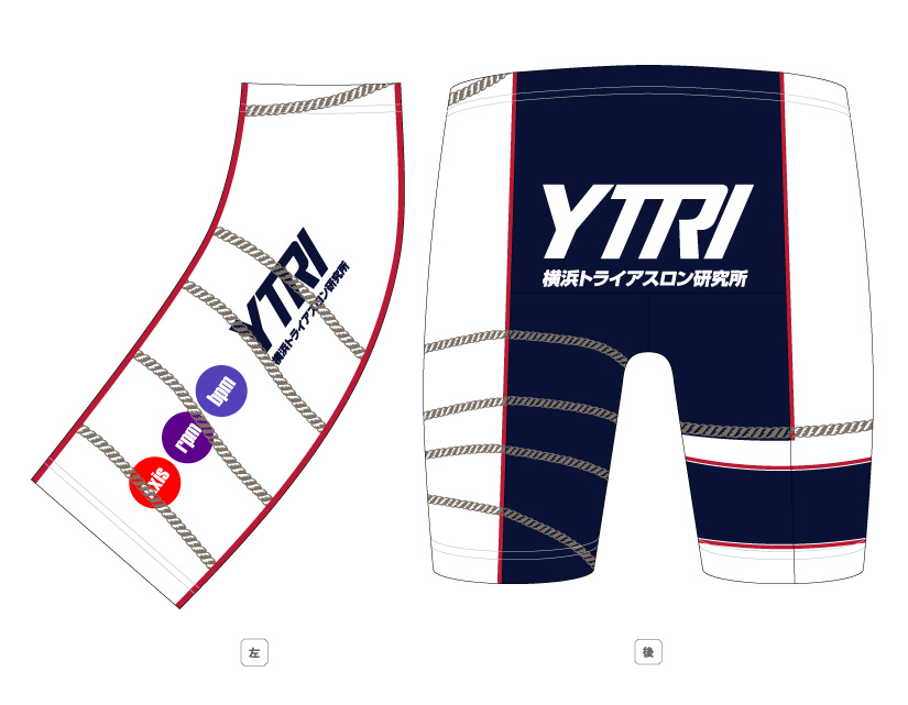 YTRI オフィシャルバイクパンツ 【横浜トライアスロン研究所 オフィシャルウェア】の画像