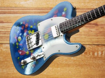 Musical Story 1/4 ミニチュア 楽器 ギター テレキャスター Blue Flower 画像