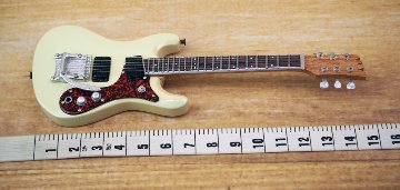 Musical Story 1/6 15cm ミニチュア ギター 楽器 モズライト クリーム ホワイト画像