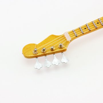 Musical Story 1/6 15cm ミニチュア ギター 楽器 ジャズ ベース ナチュラル ウッドの画像