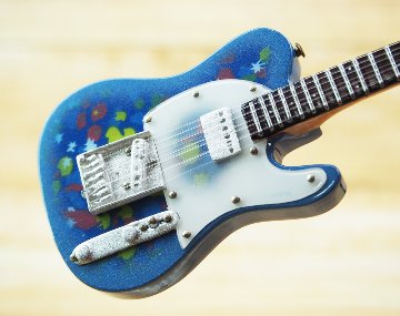 Musical Story 1/6 15cm ミニチュア ギター 楽器 ブルーフラワーの画像