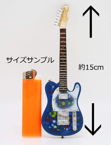 Musical Story 1/6 15cm ミニチュア ギター 楽器 ブルーフラワーの画像