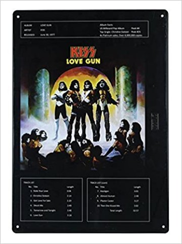Kiss Love Gun Tin Sign　ブリキ ティンサイン画像
