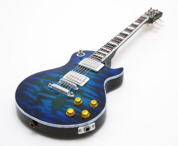Musical Story 1/6 15cm ミニチュア ギター 楽器 レスポール ブルー画像
