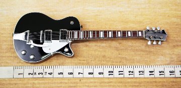 Musical Story 1/6 15cm ミニチュア ギター ジョージ ハリスン BEATLES 1957 6128 Duo Jet Black Finish画像