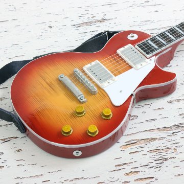 Musical Story 1/3 スケール ミニチュア ギター レスポールタイプ チェリーサンバースト (ストラップ付属）の画像