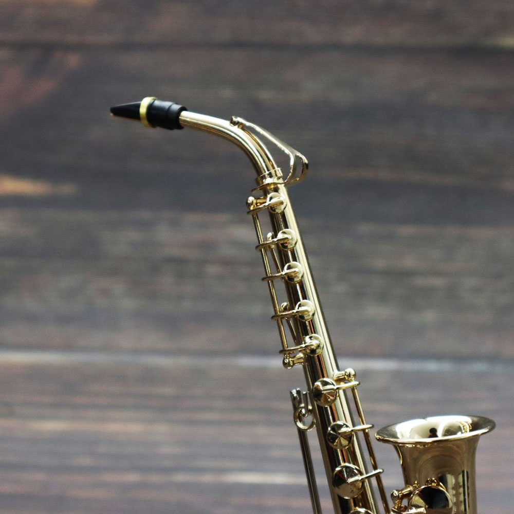 ミニチュア楽器 1/6スケール アルト サックス ゴールド 専用ケース＆スタンド付き ｜World Music Gear