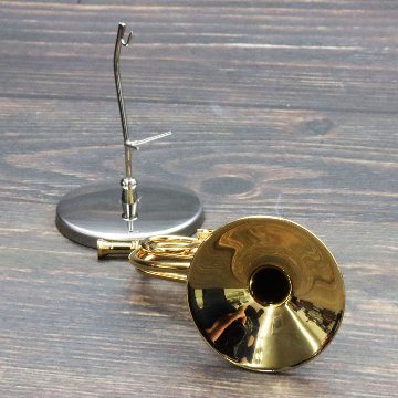ミニチュア楽器 1/6スケール フレンチ ホルン 専用ケース＆スタンド付き の画像