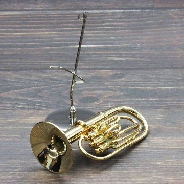 ミニチュア楽器 1/6スケール バリトン ゴールド 専用ケース＆スタンド付き の画像