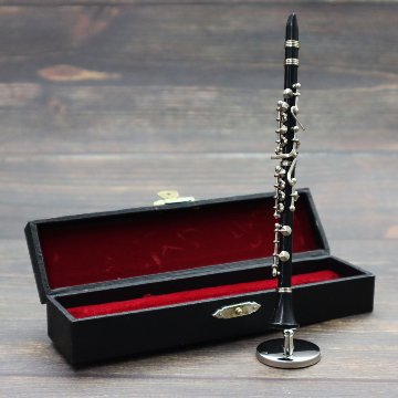 ミニチュア楽器 1/6スケール クラリネット 専用ケース＆スタンド付き の画像