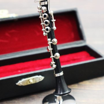 ミニチュア楽器 1/6スケール クラリネット 専用ケース＆スタンド付き の画像