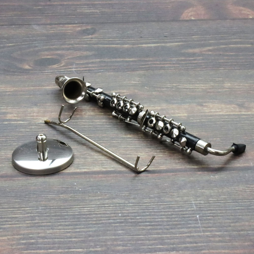 ミニチュア楽器 1/6スケール バスクラリネット 専用ケース＆スタンド付き の画像