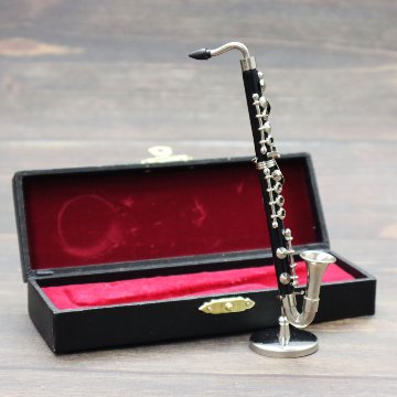 ミニチュア楽器 1/6スケール バスクラリネット 専用ケース＆スタンド付き の画像