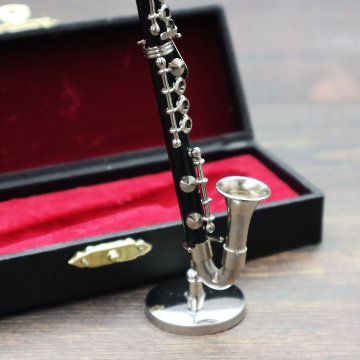 ミニチュア楽器 1/6スケール バスクラリネット 専用ケース＆スタンド付き の画像