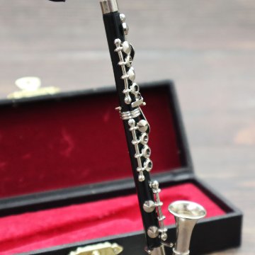 ミニチュア楽器 1/6スケール バスクラリネット 専用ケース＆スタンド付き の画像