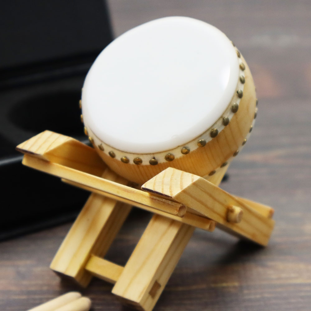 ミニチュア 和楽器 1/12 スケール 平太鼓 専用ケース＆スタンド付き の画像