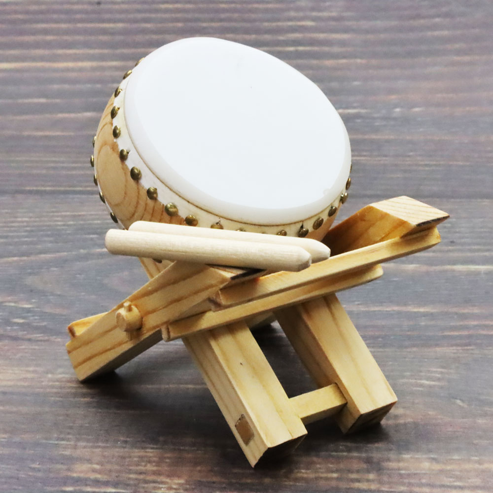 ミニチュア 和楽器 1/12 スケール 平太鼓 専用ケース＆スタンド付き の画像