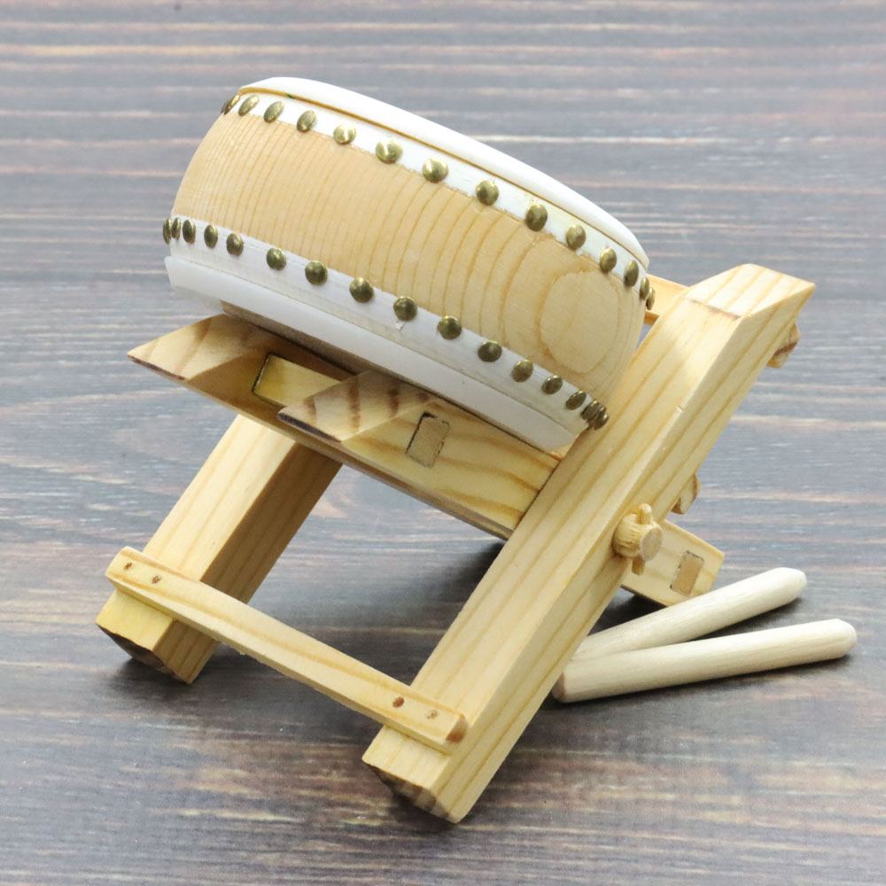 ミニチュア 和楽器 1/12 スケール 平太鼓 専用ケース＆スタンド付き の画像