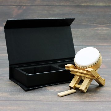 ミニチュア 和楽器 1/12 スケール 平太鼓 専用ケース＆スタンド付き の画像