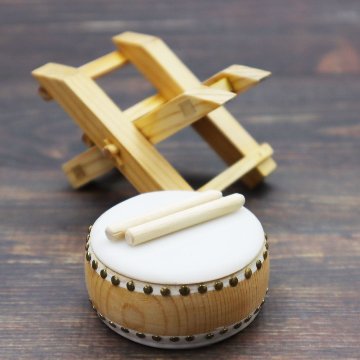 ミニチュア 和楽器 1/12 スケール 平太鼓 専用ケース＆スタンド付き の画像