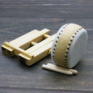 ミニチュア 和楽器 1/12 スケール 平太鼓 専用ケース＆スタンド付き の画像
