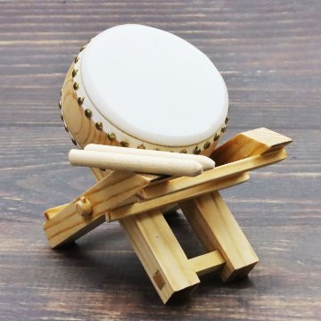 ミニチュア 和楽器 1/12 スケール 平太鼓 専用ケース＆スタンド付き の画像