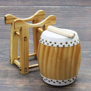 ミニチュア 和楽器 1/12 スケール 和太鼓 専用ケース＆スタンド付き