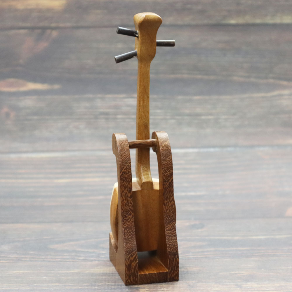 ミニチュア 和楽器 1/6 スケール 三味線 専用スタンド付き の画像