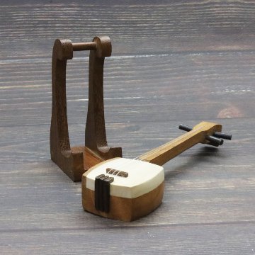 ミニチュア 和楽器 1/6 スケール 三味線 専用スタンド付き ｜World