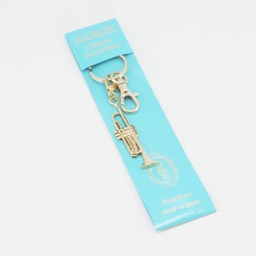 ミニチュア 楽器 トランペット キーホルダー ゴールドの画像