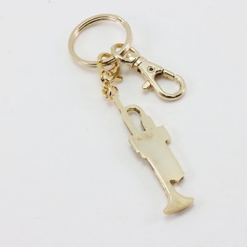ミニチュア 楽器 トランペット キーホルダー ゴールドの画像