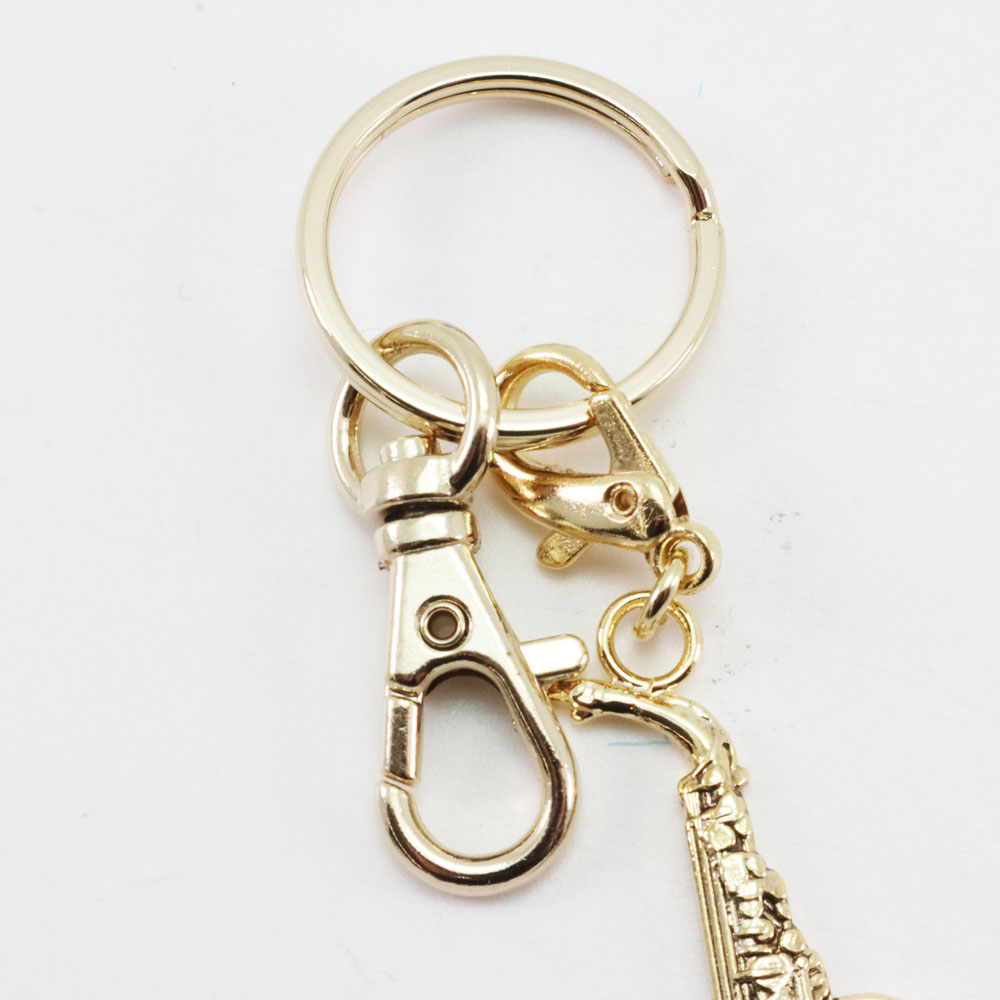 ミニチュア 楽器 アルト サックス キーホルダー ゴールドの画像