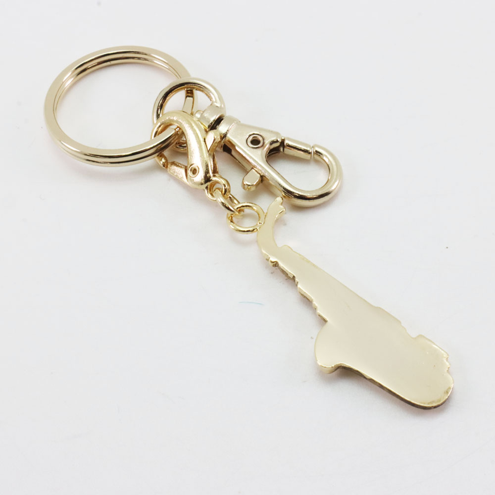 ミニチュア 楽器 アルト サックス キーホルダー ゴールドの画像