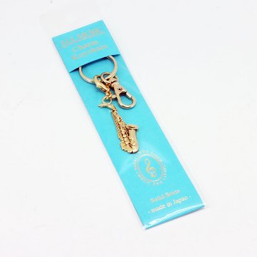 ミニチュア 楽器 アルト サックス キーホルダー ゴールドの画像