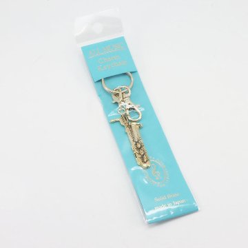 ミニチュア 楽器 バリトン サックス キーホルダー ゴールドの画像