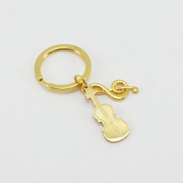 ミニチュア 楽器 バイオリン キーホルダー ゴールドの画像