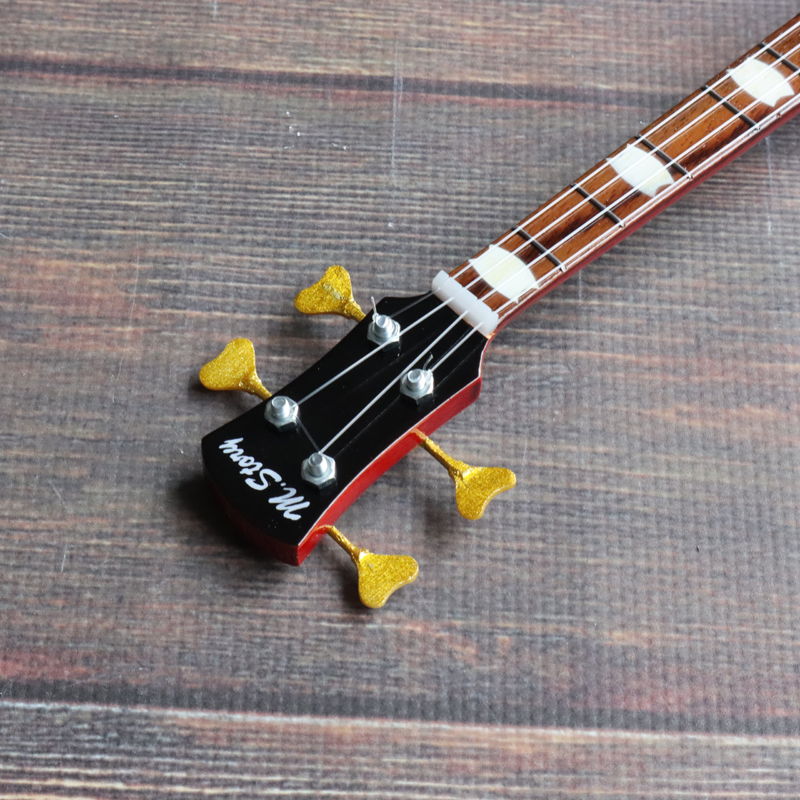 Musical Story 1/3 スケール ミニチュア 楽器 ベース ギター Amber colorの画像