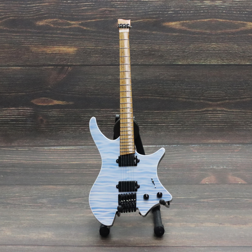 Musical Story 1/3 スケール ミニチュア 楽器 ヘッドレス ギター ライトブルーの画像