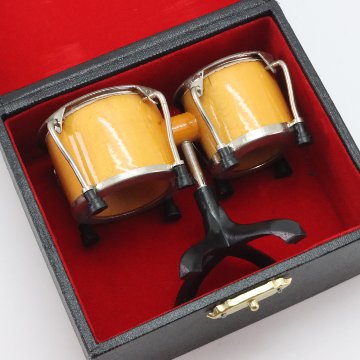 ミニチュア 楽器 ボンゴ 専用ケース付きの画像