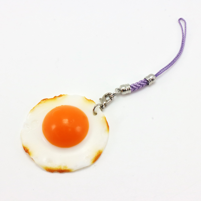 ミニチュア フード アクセサリー ストラップ 目玉焼きの画像