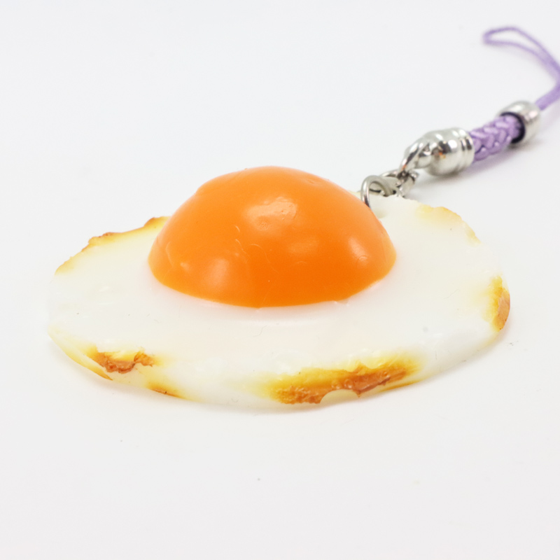 ミニチュア フード アクセサリー ストラップ 目玉焼きの画像