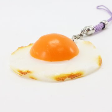 ミニチュア フード アクセサリー ストラップ 目玉焼きの画像