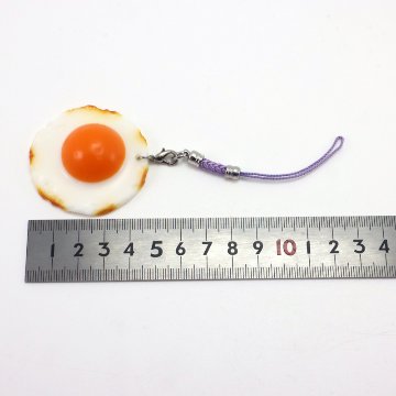 ミニチュア フード アクセサリー ストラップ 目玉焼きの画像