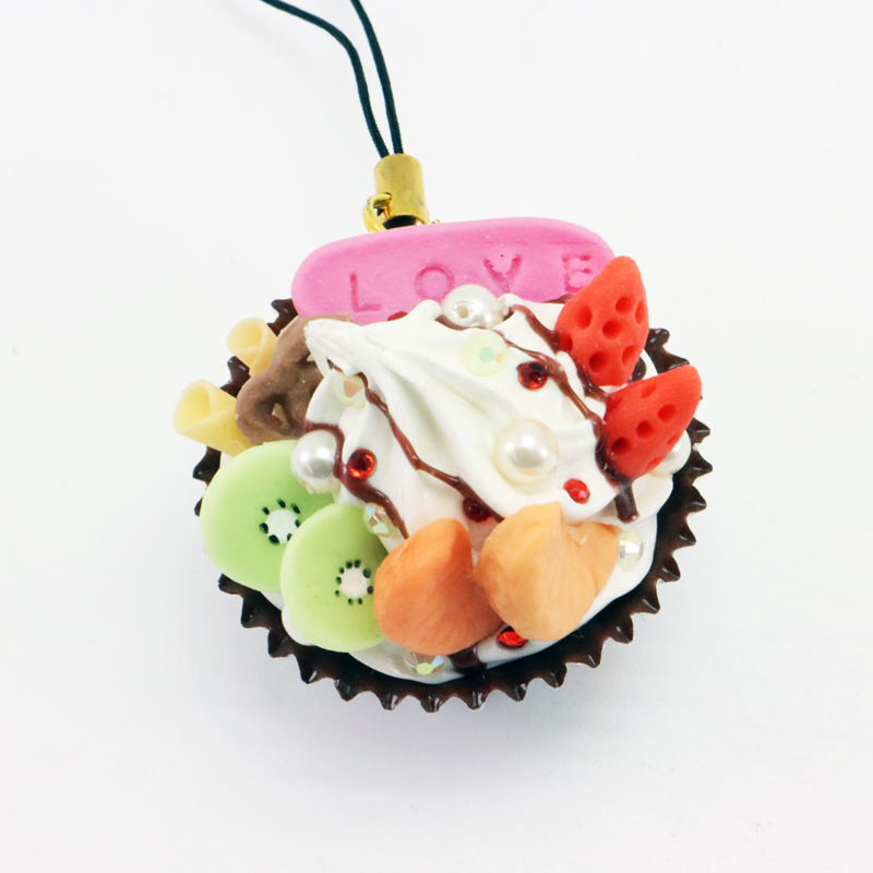 ミニチュア フード アクセサリー ストラップ カップケーキの画像