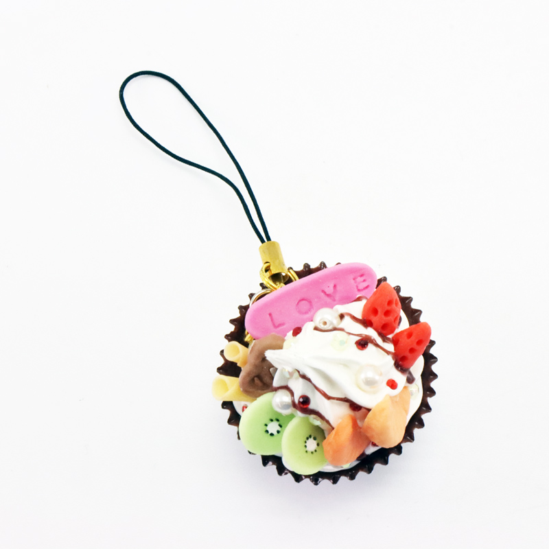 ミニチュア フード アクセサリー ストラップ カップケーキの画像